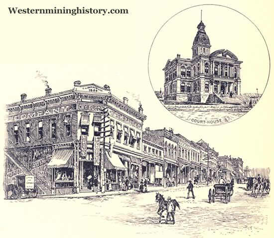 Street in Butte, and Court House