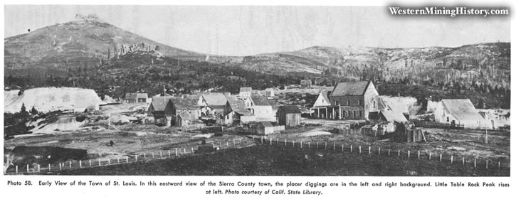 Early view of the town of St. Louis, California