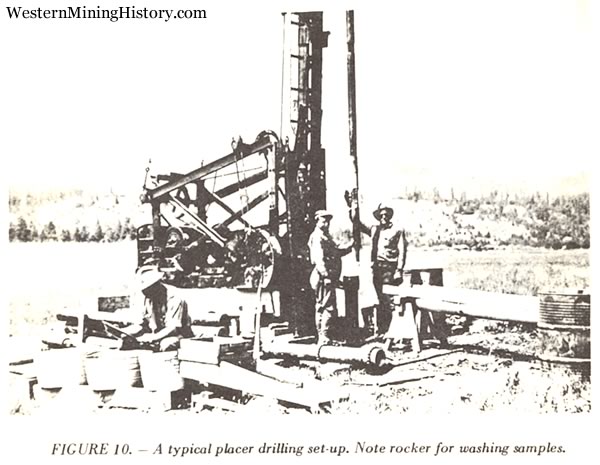 A typical placer drilling setup