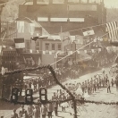 People of Deadwood celebrating completion of a stretch of railroad