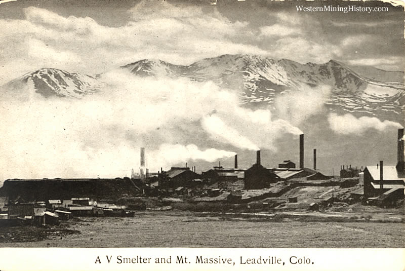 A.V. Smelter with Mt. Massive in the background - Leadville